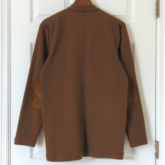 Bob Allen 60's Vintage Suede Patch Zip Up Shooting Cardigan Sweater Brown 38 - Picture 12 of 14